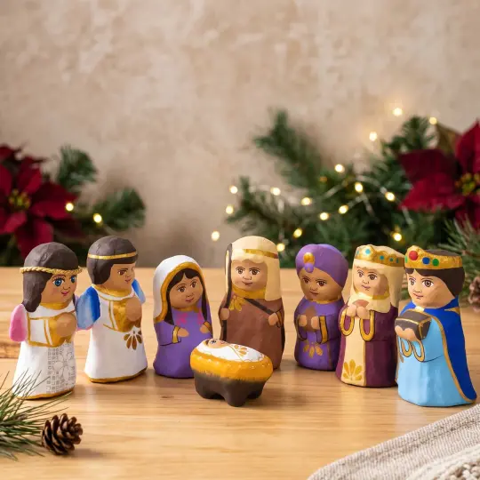 Papier Mâche Nativity Scene