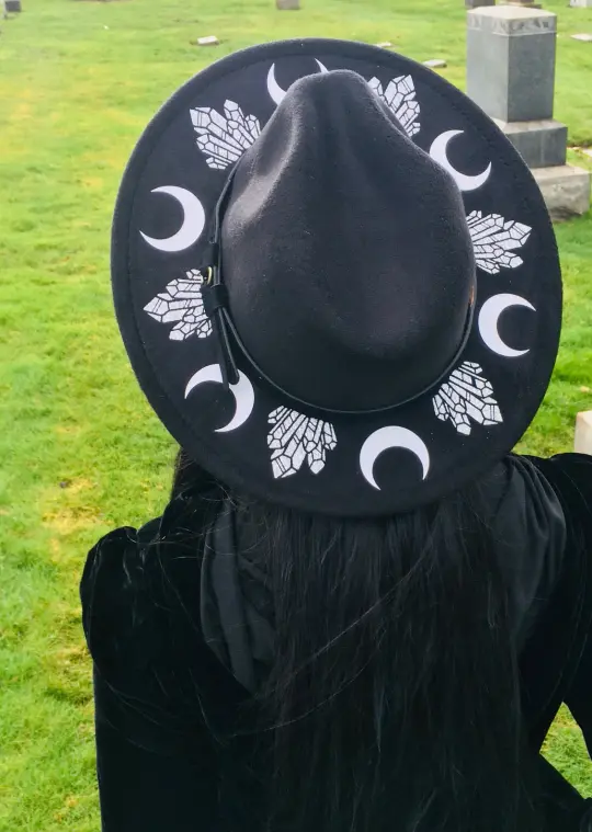 Moons & Crystals Vegan Felt Hat