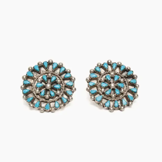 Tricia Leekity Zuni Kingman Turquoise Stud Earrings