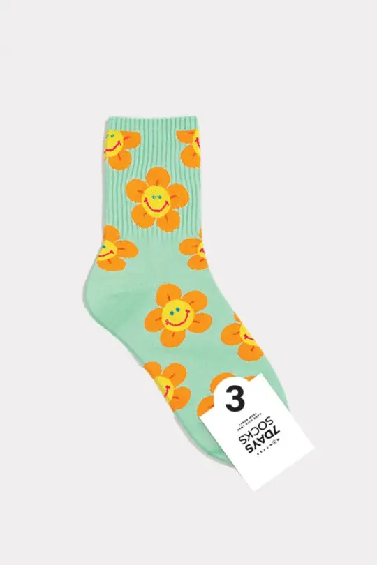 Smiley Flower Socks