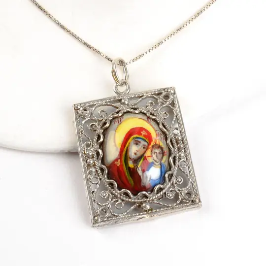 Religious Enameled Pendant