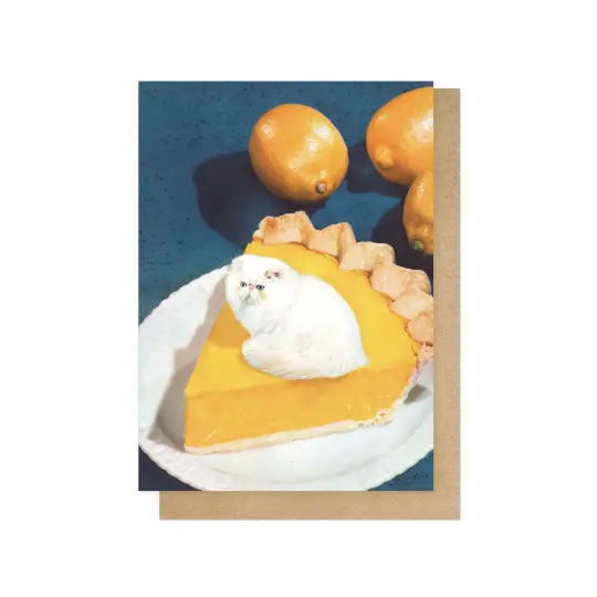 Lemon Meow Pie Greetings Card