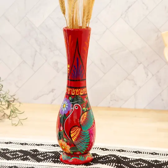 Xalitla Long Neck Hand-Painted Vase