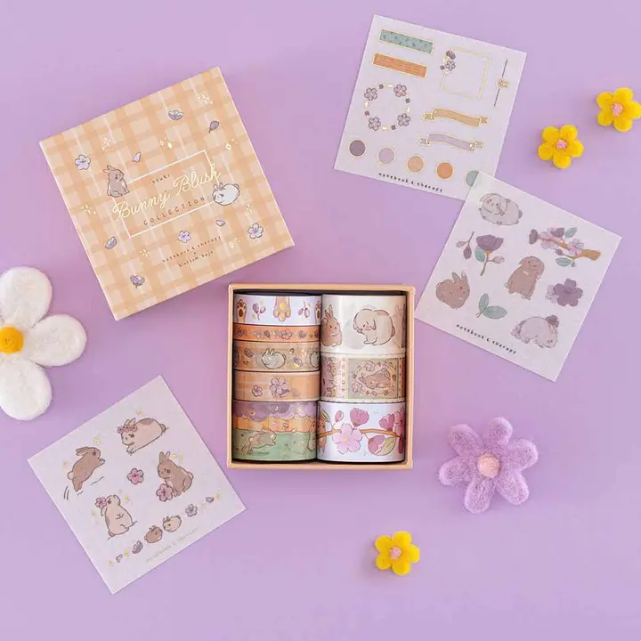 Tsuki ‘Bunny Blush’ Washi Tape Set ☾ x @blossom_bujo
