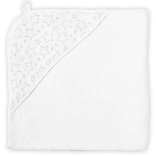 necessities by tendertyme Baby Boys and Girls Star Muslin Lined Hooded Towel, Gray