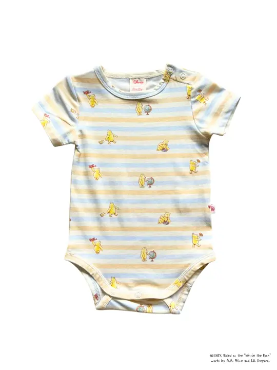 Short-Sleeve Onesie - Play Stripes Pooh