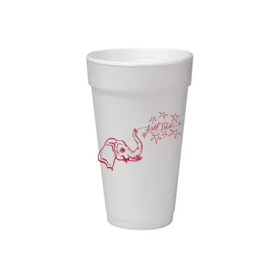 Roll Tide Alabama elephant red 20 oz Foam Cups, Set of 10