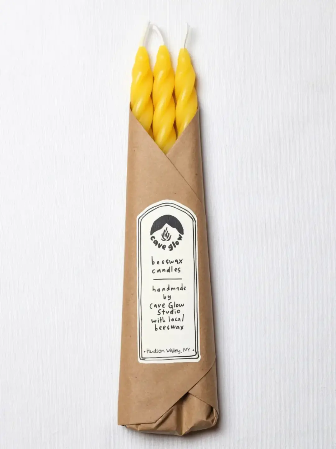 Spiral Beeswax Candles - Yellow