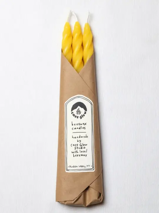 Spiral Beeswax Candles - Yellow