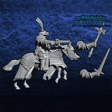 Unpainted 28mm 3D-printed modular Spanish mounted commander in morion helmet — tabletop miniatures for historical wargaming, D&D & Pathfinder