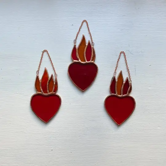 Heart on Fire Suncatcher