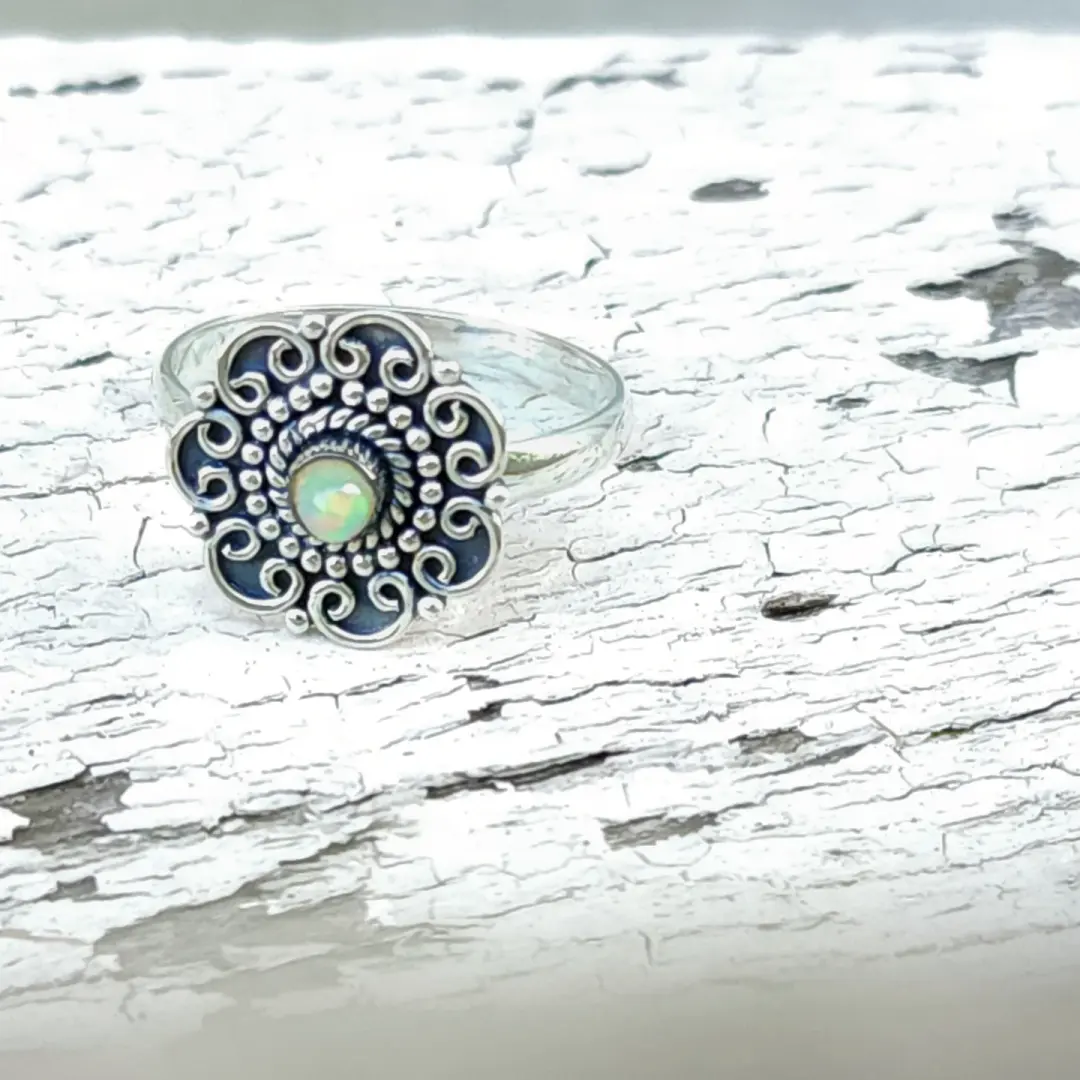Enyi - Ethiopian Opal Ring in Sterling Silver