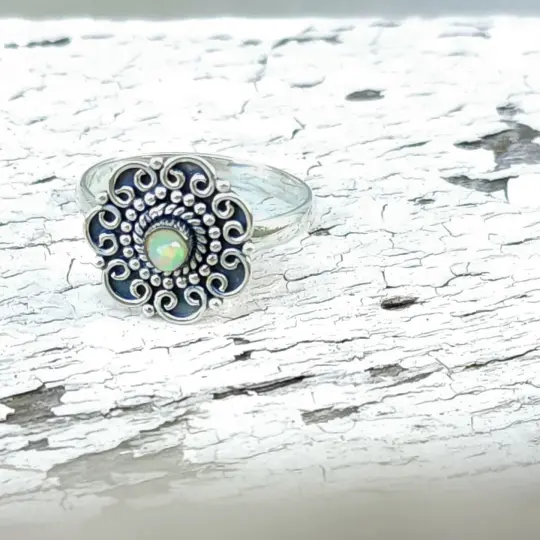 Enyi - Ethiopian Opal Ring in Sterling Silver