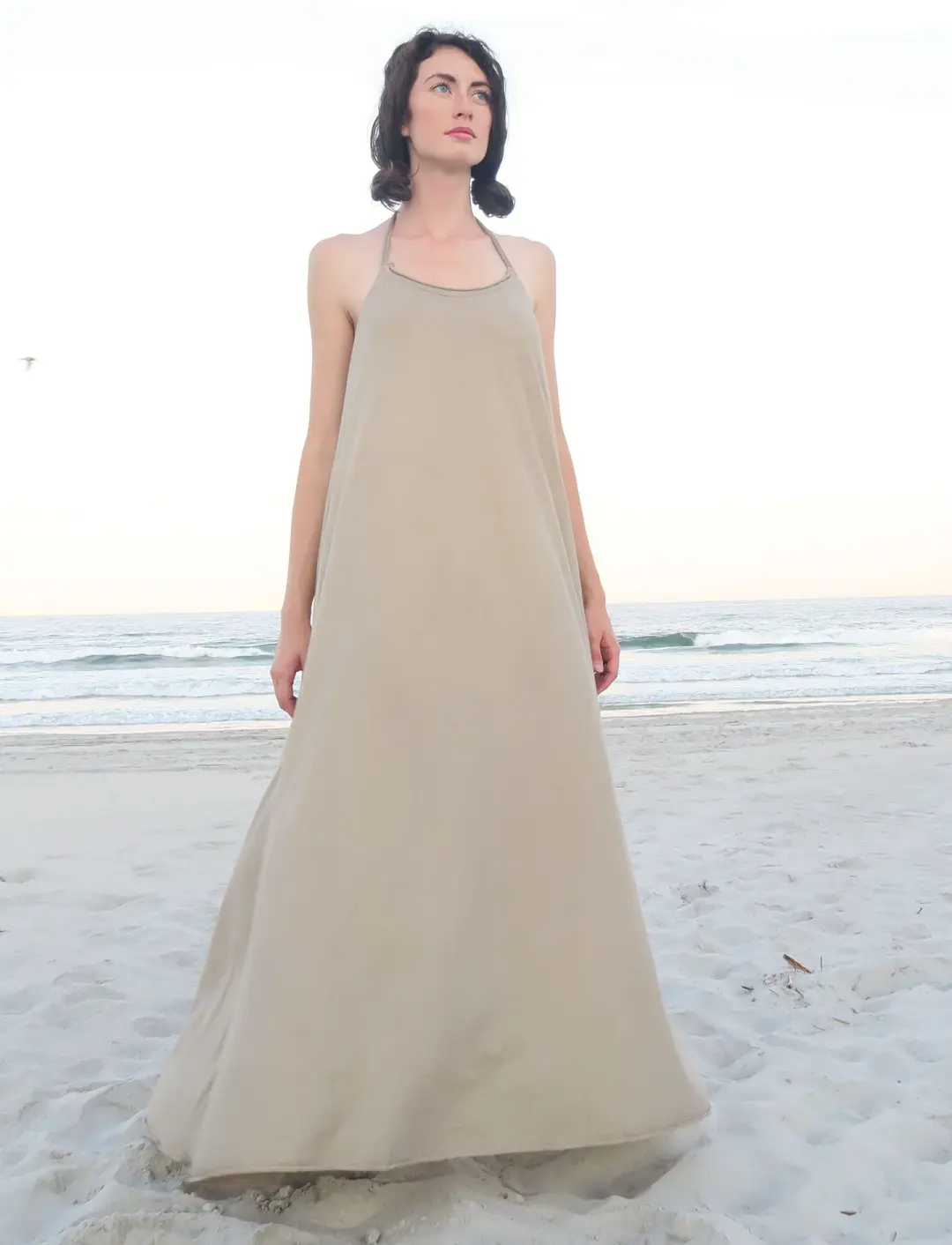 Drawstring Halter Wanderer Long Dress