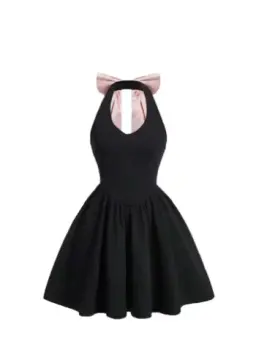 Minimalist Black Homecoming Dress ,A-Line Halter Corset Short Prom Dress RS861
