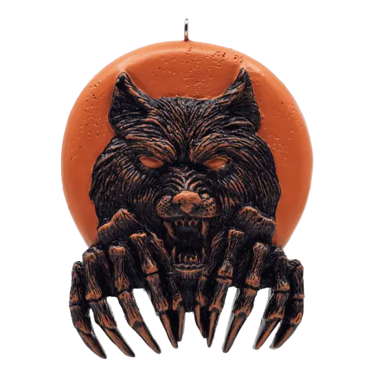 Tooth 'n' Nail Flatback Ornament - Werewolf Halloween Decoration - Full Moon Horror
