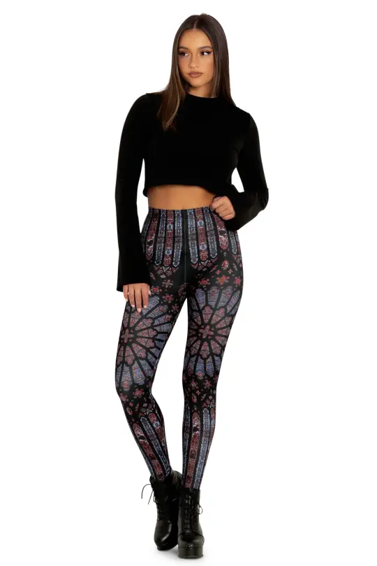 Basilica Of Saint-Denis High Waisted Matte Finish Leggings