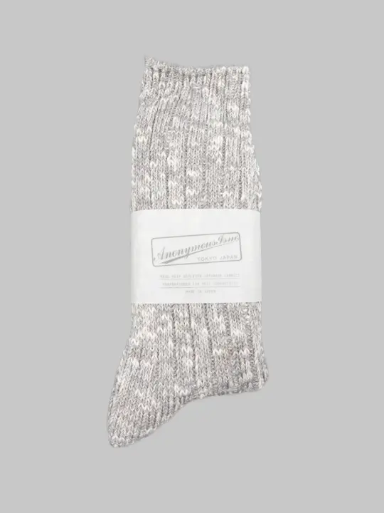Anonymous Ism Classic Slub Crew Socks Medium Grey
