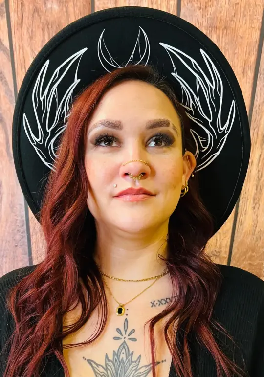 Webbed Antlers Vegan Felt XL Wide Brim Hat