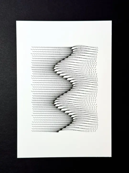 Sine Wave — 5x7" pen plot