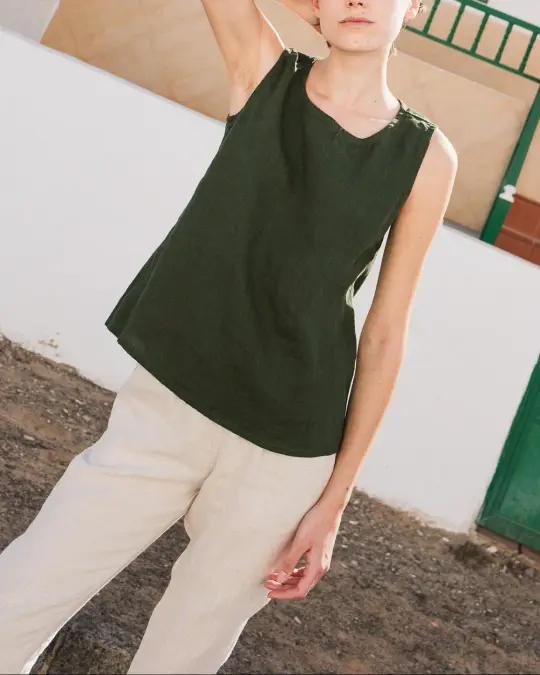 VIENNA linen tank top