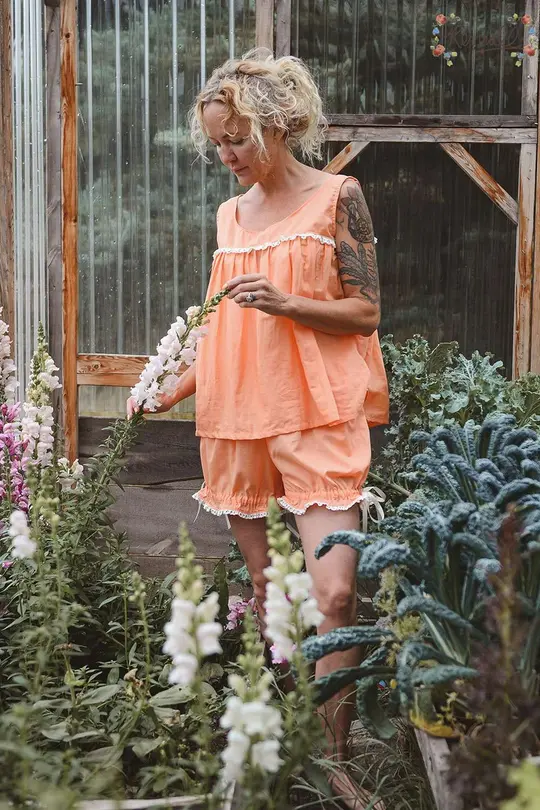 Cotton Camisole Tank in Coral