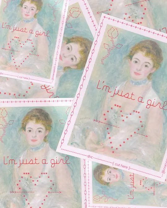 Just A Girl (Mixed Media) Print