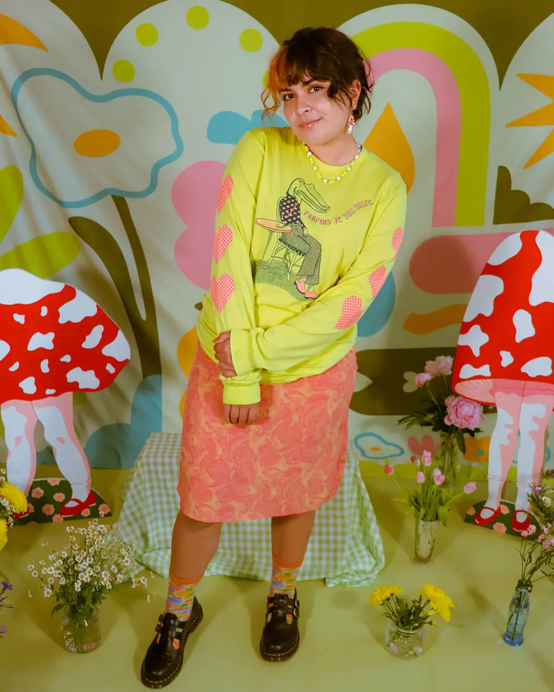 Sometimes I'm Sad Long Sleeve Tee- Limoncello