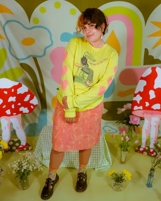 Sometimes I'm Sad Long Sleeve Tee- Limoncello