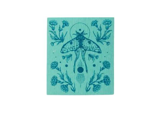 Mint Moth Shrine Swedish Dishcloth
