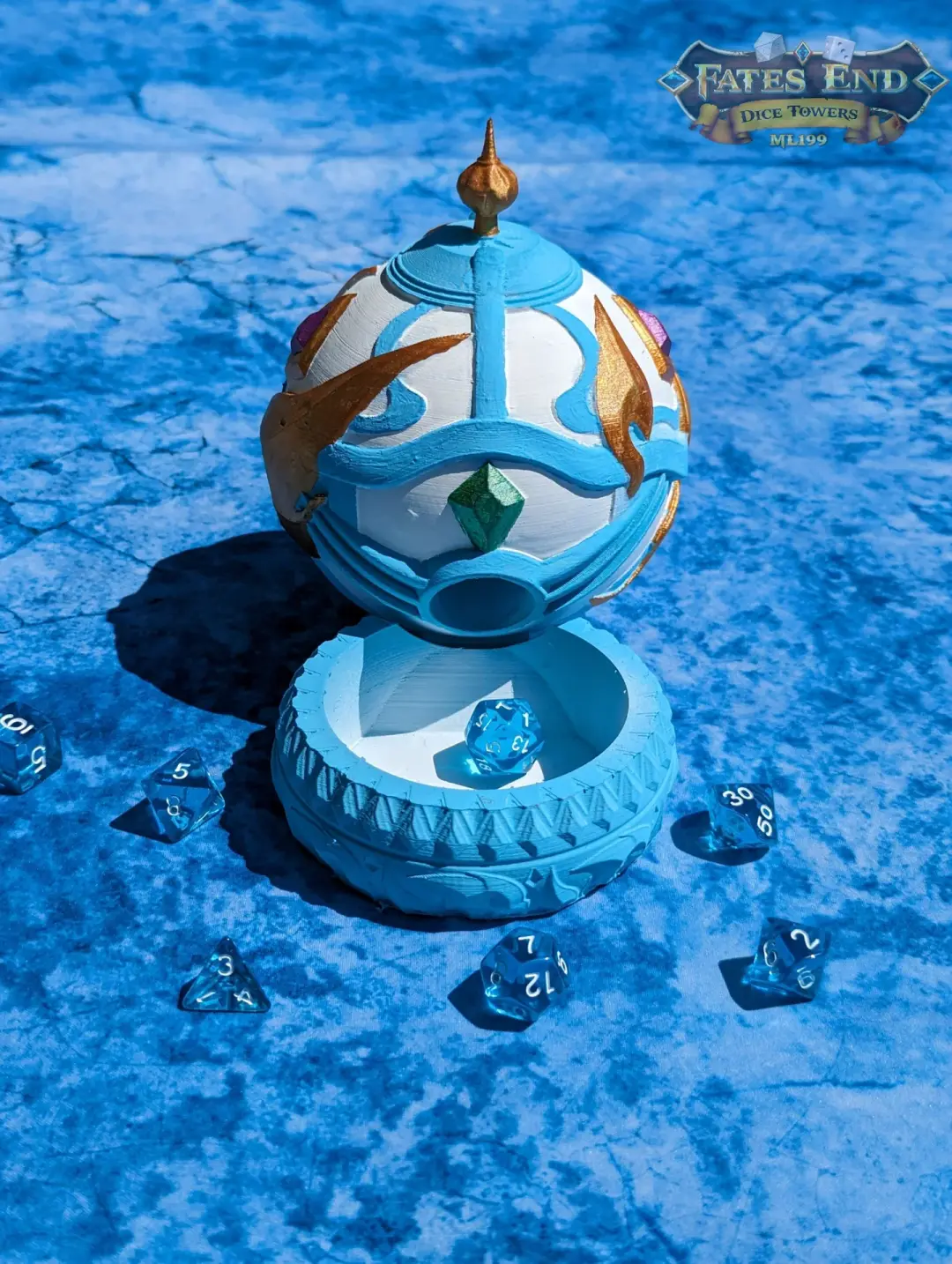 Monk's Spirit Orb 3D Printed Dice Tower- Fate's End Furhaven Collection - Embrace tranquility!