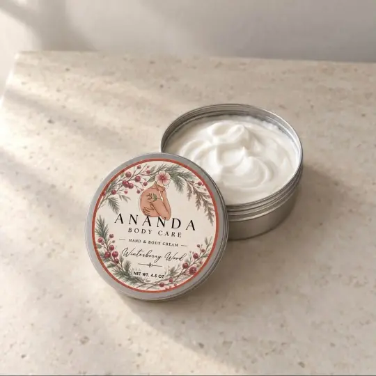Ananda Body Care: Holiday Hand & Body Cream "Winterberry Wood" *CAPPED PRE-ORDER*