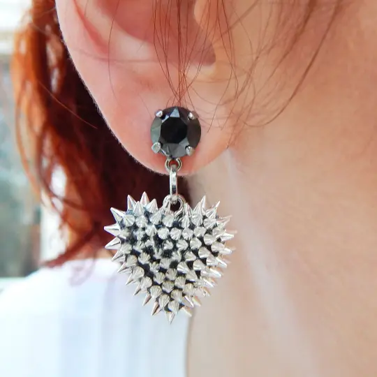 Spiked Heart Earrings