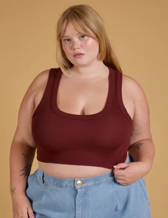 Mini Crop Tank - Red Wine *FINAL SALE*