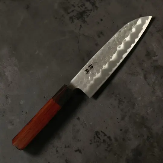 Tokushu Knife Stainless Clad White #2 Santoku 165mm Rosewood Ebony handle