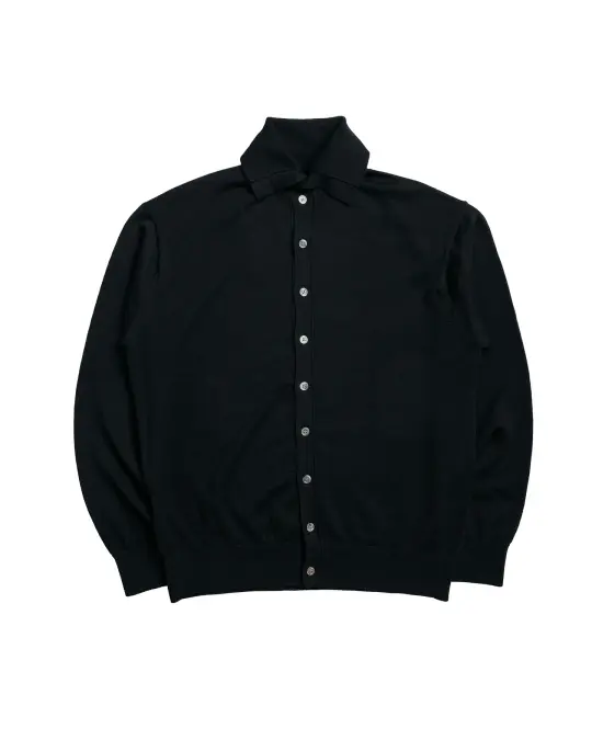 Ernie Palo Polo Knit Cardigan Black