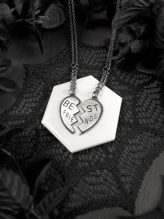 Best Friends Heart Necklace Set - 3 available