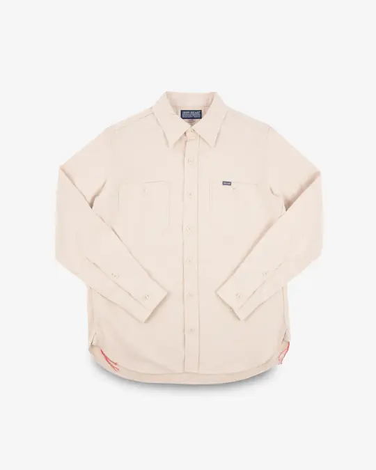 9oz Cotton Linen Work Shirt - Off White