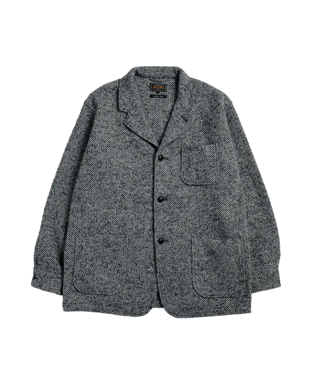 Beams Plus 4B Cuffs Jacket Herringbone Black