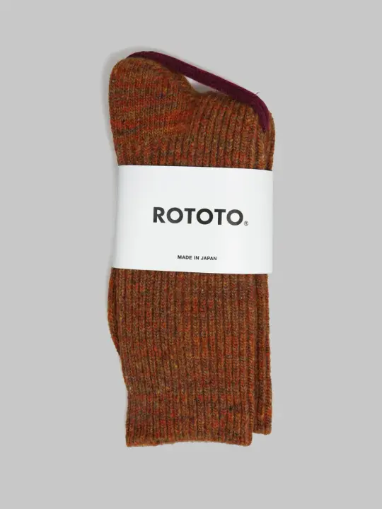 ROTOTO Nep Tweed Marl Socks Dark Gold