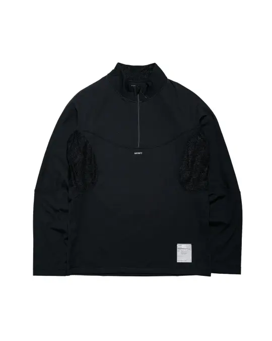 SATISFY FuzzFleece Octa Half-Zip Long Tee Black SA