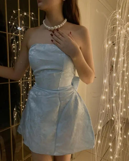 Clean Silky Women's Homecoming Dress Pale Blue Corset Short Prom Gown Party Dress RS3181