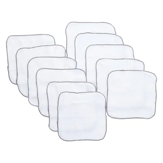necessities by tendertyme Baby Boys and Girls 10 Pack Terry Baby Washcloths, Gray