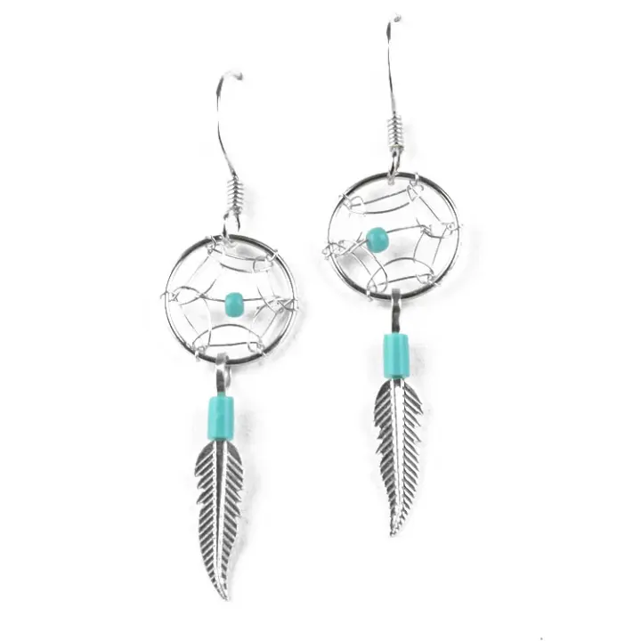 Dreamcatcher Earrings with Turquoise