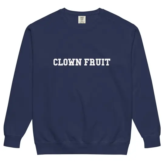 Clown Fruit “COLLEGE OF CHAOS” SWEATSHIRT | garment-dyed sweatshirt