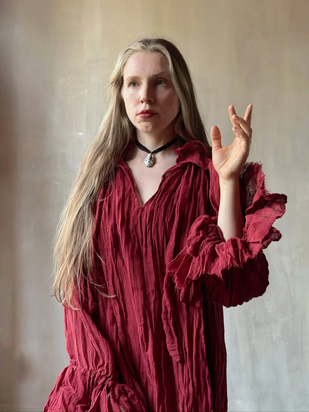 Maxi Alchemist Chemise in Burnt Red Linen (Pre-Order)