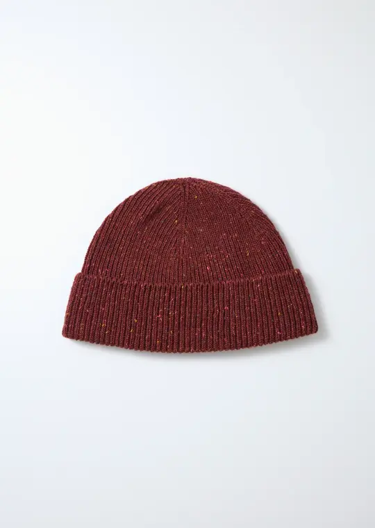 ROTOTO - Nep Wool Seamless Beanie - Dark Red
