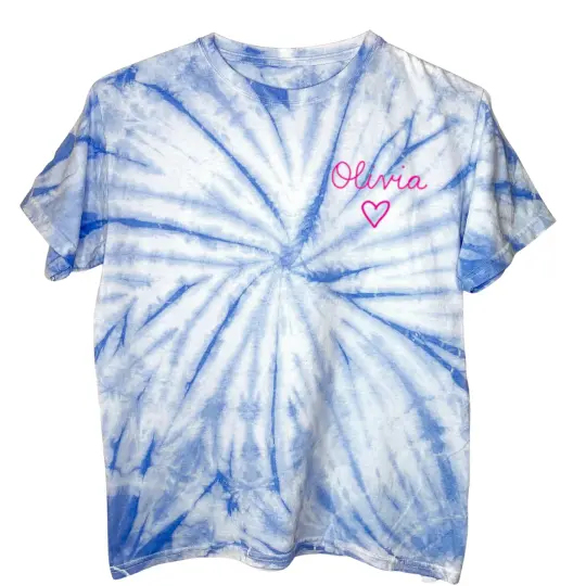 Kids Blue Tie Dye Embroidered Kids Shirt (multiple sizes)