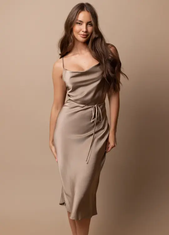 Amanda Dress in Taupe