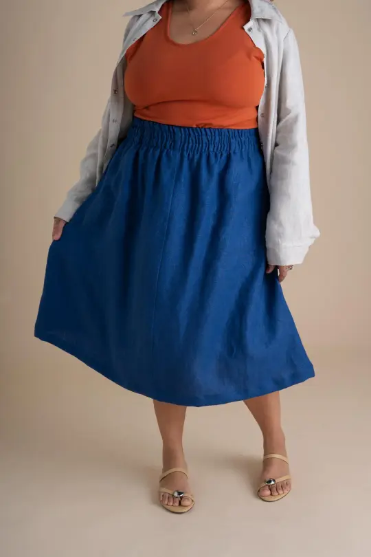 Evening Midi Skirt in Kingfisher